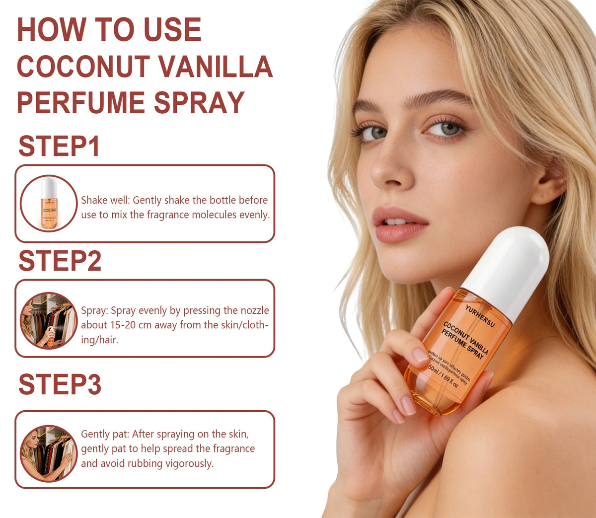 Vanilla Coconut BodyMist Spray for Women