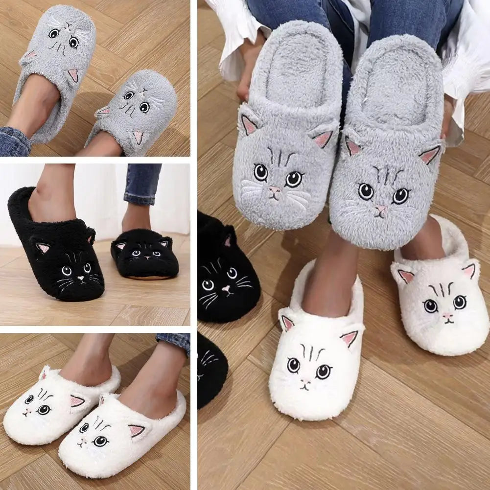 Cozy Cat Plush Slippers