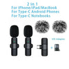 2-in-1 Wireless Clip-On Microphone