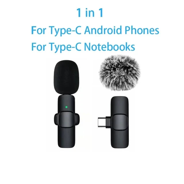 2-in-1 Wireless Clip-On Microphone