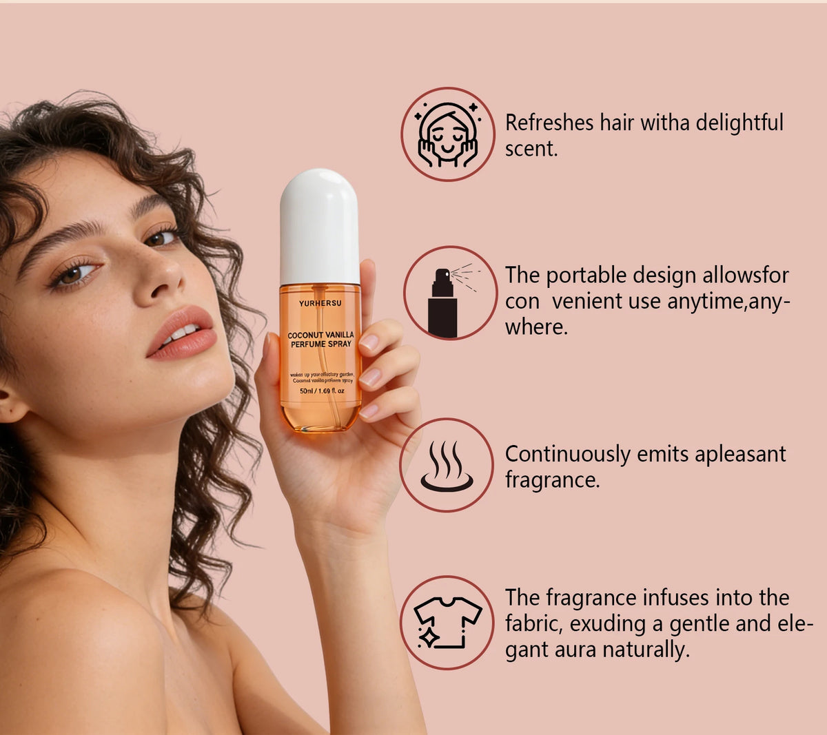 Vanilla Coconut BodyMist Spray for Women